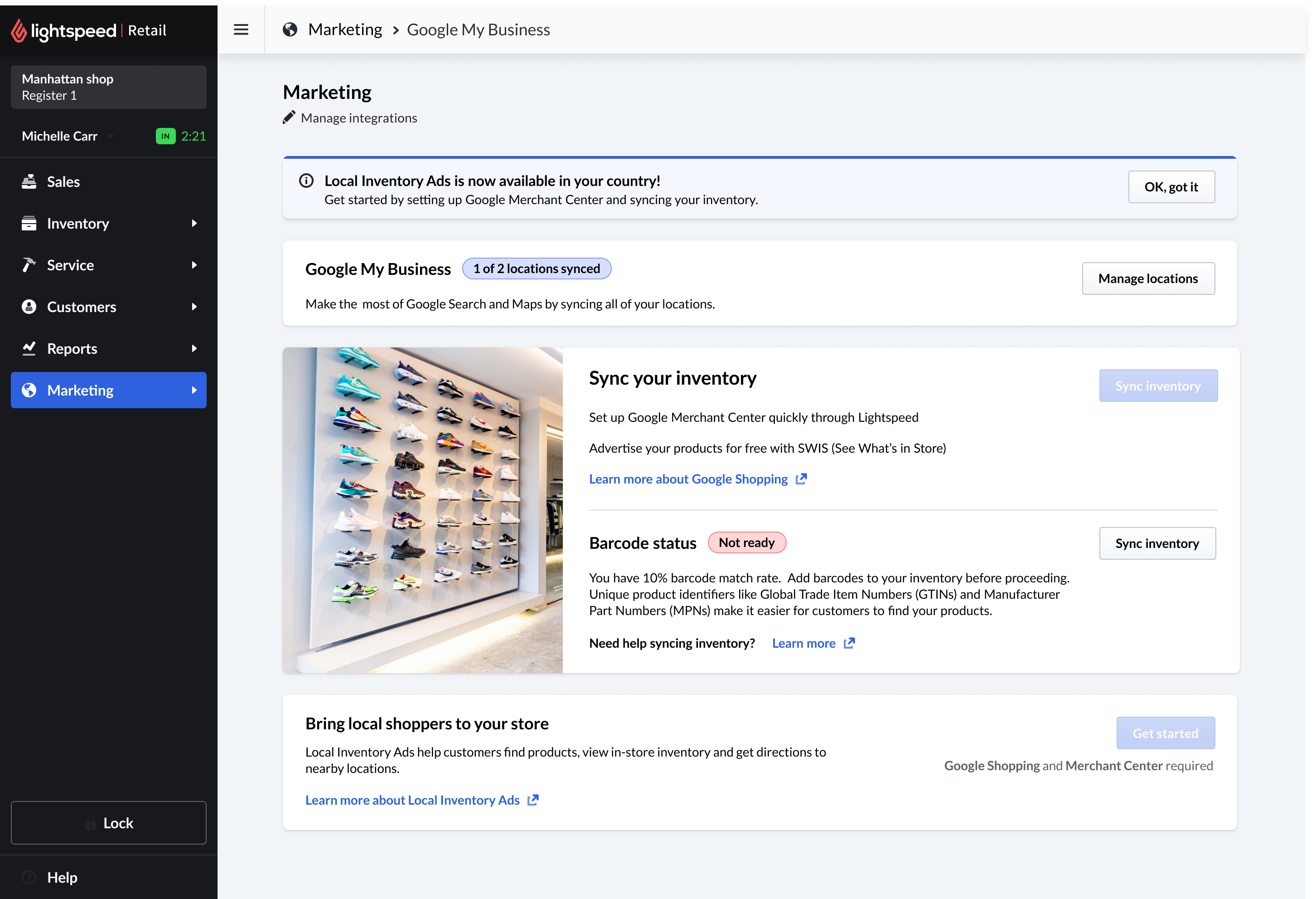 Sync your inventory with barcode status