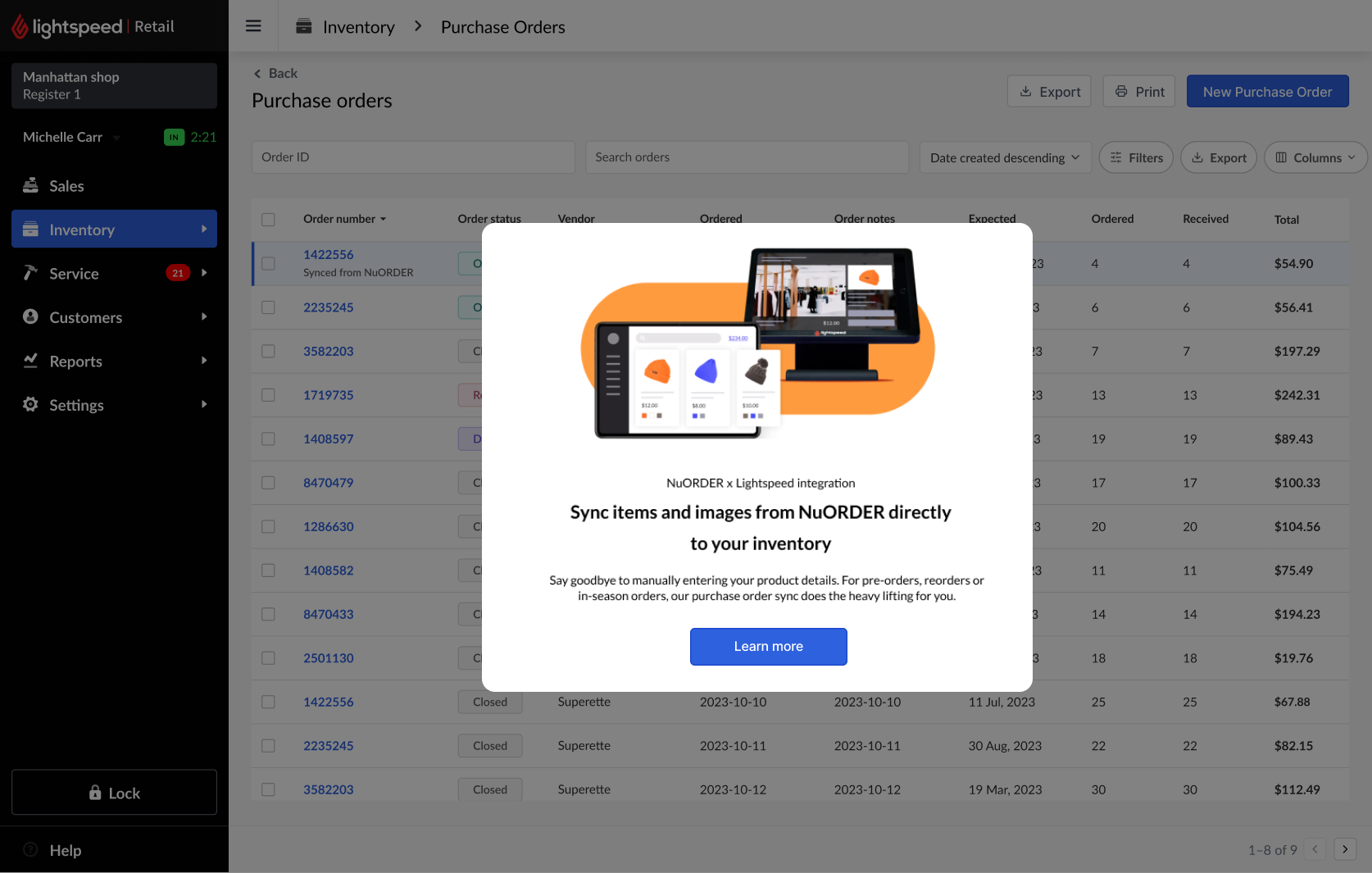 Onboarding guide on Lightspeed POS