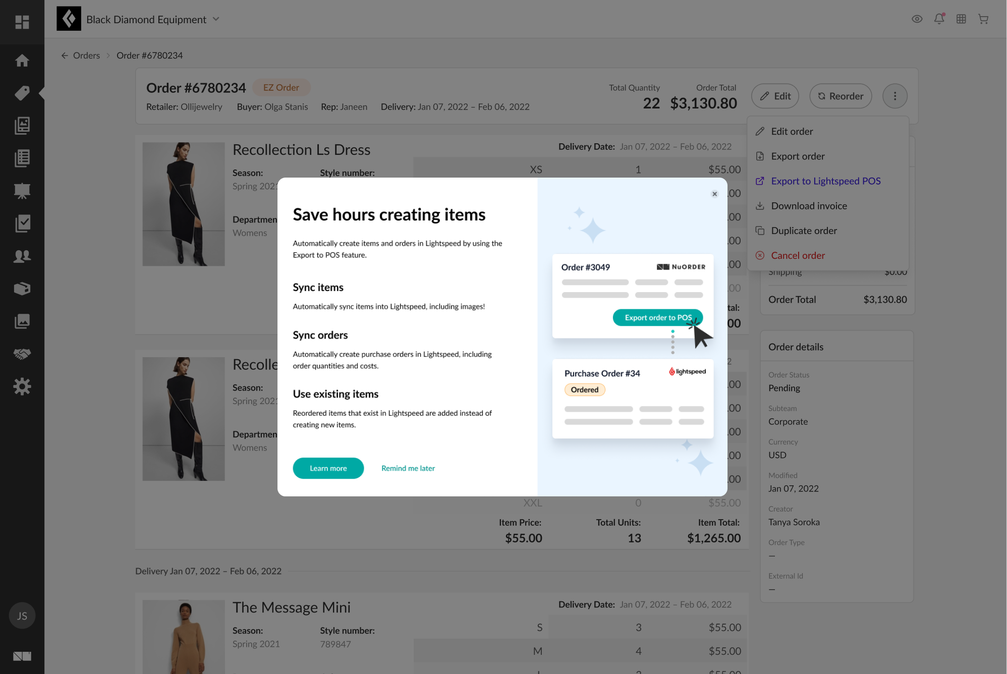 In-app onboarding guide